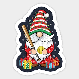 cute gnomes softball lover's funny Christmas gnome softball Sticker